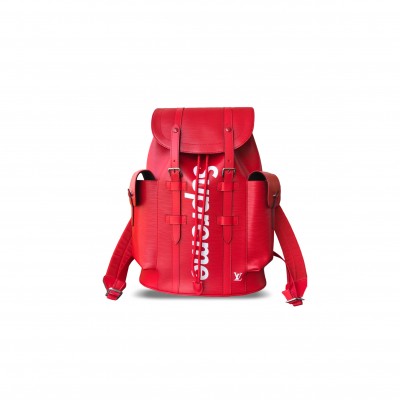 LOUIS VUITTON & SUPREME CHRISTOPHER BACKPACK EPI PM (47*34*13cm)